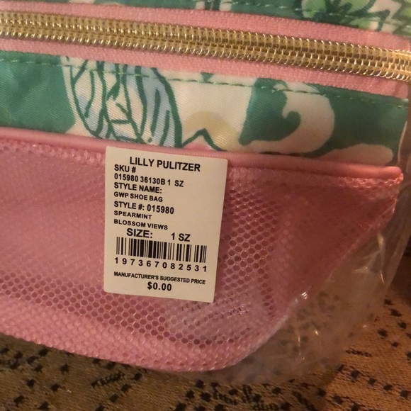 Lilly Pulitzer Shoe Bag Spearmint Blossom Views - Picture 2 of 4